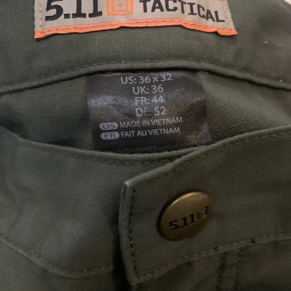 5.11 Tactical Men's Green Ripstop Cargo Pants Sz 32x32 Durable Outdoor Work Wear - Picture 6 of 11